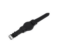 LQXHZ Bracelet à manchette en cuir de 20 mm à la main rétro 22mm 22mm Bracelet bracelet jaune bleu noir bleu vert(Black-1,18mm)