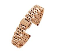 LQXHZ Bracelet De Montre 12 Mm, 14 Mm, 16 Mm, 18 Mm, Compatible Avec La Chaîne De Montre Fossil, Bracelet En Acier Inoxydable, Argent, Or Rose(Rose gold,14mm)