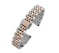 LQXHZ Bracelet De Montre 12 Mm, 14 Mm, 16 Mm, 18 Mm, Compatible Avec La Chaîne De Montre Fossil, Bracelet En Acier Inoxydable, Argent, Or Rose(Silver rose gold,14mm)
