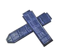 LQXHZ Bracelet de montre compatible avec Hublot, Design standard, Bracelet de montre en cuir et silicone, Bleu, Taille : 25mm-19mm, 19 millimètres