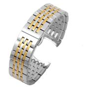 LQXHZ Bracelet De Montre Compatible Avec Tissot 1853 Steel T41 T006 T099 T085, Chaîne En Acier Inoxydable For Hommes Et Femmes, 20, 21 Et 22 Mm(Silver gold,18mm)