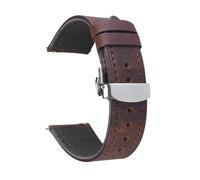 LQXHZ Bracelet De Montre Crazy Horse En Cuir Véritable 18 Mm, 19 Mm, 20 Mm, 21 Mm, 22 Mm, 24 Mm, Style Rétro, Avec Boucle Papillon(Coffee,18mm)