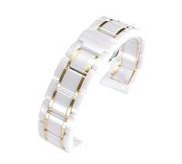 LQXHZ Bracelet De Montre En Acier Inoxydable Et Céramique À Dégagement Rapide For Hommes Et Femmes, 16, 18, 20, 22, 24 Mm(White gold,23mm)