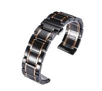 LQXHZ Bracelet De Montre En Acier Inoxydable Et Céramique À Dégagement Rapide For Hommes Et Femmes, 16, 18, 20, 22, 24 Mm(Black rose gold,22mm)