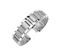 LQXHZ Bracelet de montre en acier inoxydable massif 18mm 20mm 22mm 24mm boucle papillon de déploiement hommes Bracelet de remplacement en métal Bracelet de montre(Silver,18mm)