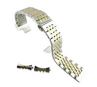 LQXHZ Bracelet De Montre En Acier Inoxydable Massif 316L Avec Fermoir Papillon, 16 Mm, 18 Mm, 19 Mm, 20 Mm, 21 Mm, 22 Mm, Accessoires(Silver Gold,19mm)