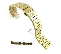 LQXHZ Bracelet De Montre En Acier Inoxydable Massif 316L Avec Fermoir Papillon, 16 Mm, 18 Mm, 19 Mm, 20 Mm, 21 Mm, 22 Mm, Accessoires(Gold,19mm)