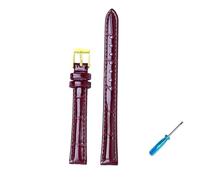 LQXHZ Bracelet De Montre En Cuir Brillant For Femme, 10 Mm, 12 Mm, 14 Mm, 16 Mm, 18 Mm, 20 Mm(Wine red-gold,18mm)