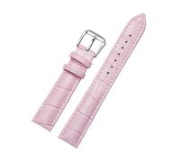 LQXHZ Bracelet de montre en cuir de bambou, 16 mm, 18 mm, 20 mm, 22 mm, avec boucle ardillon en métal, bracelet de rechange for montre(Pink,16mm)
