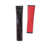 LQXHZ Bracelet De Montre En Cuir De Vache 22 Mm/24 Mm, Compatible Avec Les Modèles TAG Heuer Aquaracer, Carrera, Monaco F1, Accessoires(BLACK WHITE,WITH BLACK BUCKLE_22MM)