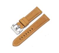 LQXHZ Bracelet De Montre En Cuir De Vachette Véritable For Homme, Compatible Avec Les Modèles Panerai PAM111/441/312 Crazy Horse, 20, 22, 24 Et 26 Mm(Brown Silver,20mm)