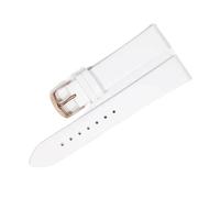LQXHZ Bracelet De Montre En Cuir De Veau 12 Mm, 14 Mm, 16 Mm, 18 Mm, 20 Mm, 22 Mm, Bracelet De Montre En Cuir Véritable Avec Boucle Ardillon Argentée(White-RG,16mm)