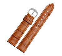 LQXHZ Bracelet De Montre En Cuir De Veau For Femme, 12 Mm, 14 Mm, 16 Mm, 18 Mm, For Étudiante(A brown silver,18mm)