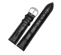 LQXHZ Bracelet De Montre En Cuir De Veau For Femme, 12 Mm, 14 Mm, 16 Mm, 18 Mm, For Étudiante(Black silver,14mm)