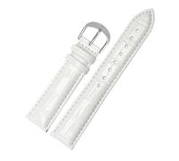 LQXHZ Bracelet De Montre En Cuir De Veau For Femme, 12 Mm, 14 Mm, 16 Mm, 18 Mm, For Étudiante(White silver,14mm)