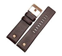 LQXHZ Bracelet De Montre En Cuir Véritable 22, 24, 26, 27, 28, 30 Mm, Grain Litchi, Compatible Avec Diesel DZ4316, DZ7395 Et DZ7305(Brown rose buckle,28mm)