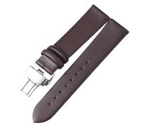 LQXHZ Bracelet De Montre En Cuir Véritable, Accessoires, Bracelet Souple Et Fin Avec Boucle Papillon Automatique En Acier Inoxydable(Dark brown,10mm)