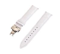 LQXHZ Bracelet De Montre En Cuir Véritable Crocodile 12 Mm, 13 Mm, 14 Mm, 15 Mm, 16 Mm, 17 Mm, 18 Mm, 19 Mm, 20 Mm, 21 Mm, 22 Mm, 24 Mm, Fermoir Papillon(WHITE,20mm)