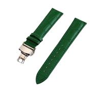 LQXHZ Bracelet De Montre En Cuir Véritable Crocodile 12 Mm, 13 Mm, 14 Mm, 15 Mm, 16 Mm, 17 Mm, 18 Mm, 19 Mm, 20 Mm, 21 Mm, 22 Mm, 24 Mm, Fermoir Papillon(Green,19mm)