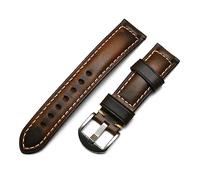 LQXHZ Bracelet de montre en cuir véritable italien 20 mm 22 mm 24 mm 26 mm marron noir rouge bleu vintage fait main bracelet de montre compatible avec Panerai Huawei(Coffee,24mm)