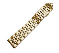 LQXHZ Bracelet de montre en métal massif poli argent noir or acier inoxydable 18 mm 19 mm 20 mm 21 mm 22 mm 23 mm 24 mm(Gold,21mm)