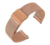 LQXHZ Bracelet De Montre En Métal Tissé, 18 Mm, 20 Mm, 22 Mm, For Hommes Et Femmes, Bracelet En Acier Inoxydable Remplaçable À Dégagement Rapide(Rose Gold,20mm)