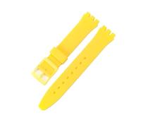 LQXHZ Bracelet De Montre En Silicone Compatible Avec Swatch, Étanche, Résistant À La Transpiration, Souple Et Confortable, Multicolore, For Homme Et Femme, 17 Mm Et 19 Mm(Yellow,17mm)