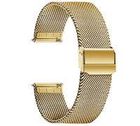 LQXHZ Bracelet De Montre Milan En Maille D'acier Inoxydable, 8-24 Mm, À Dégagement Rapide, For Hommes Et Femmes(Golden,17mm)