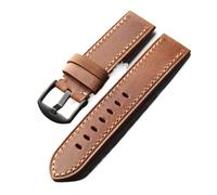 LQXHZ Bracelet En Cuir Haut De Gamme Fait Main, 20 21 22 23 24 26 Mm Plié Sans Intercalaire, Style Robuste Et Épais For Homme, Marron(C Brack buckle,24mm)