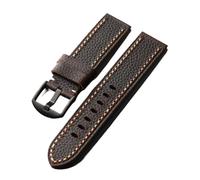 LQXHZ Bracelet En Cuir Haut De Gamme Fait Main, 20 21 22 23 24 26 Mm Plié Sans Intercalaire, Style Robuste Et Épais For Homme, Marron(B Brack buckle,22mm)