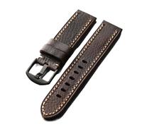 LQXHZ Bracelet En Cuir Haut De Gamme Fait Main, 20 21 22 23 24 26 Mm Plié Sans Intercalaire, Style Robuste Et Épais For Homme, Marron(A Brack buckle,20mm)