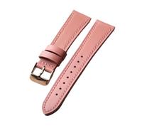 LQXHZ Bracelet En Cuir Souple Bleu Glacier Rose Fait Main, 18, 19, 20, 21 Mm, À Dégagement Rapide, For Hommes Et Femmes(B rose gold buckle,18mm)