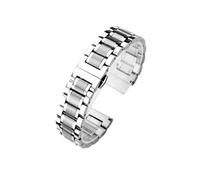 LQXHZ Bracelet Incurvé En Acier Inoxydable For Montre Connectée, 18 Mm, 20 Mm, 22 Mm, 24 Mm, Boucle Papillon Solide(Silver,22mm)