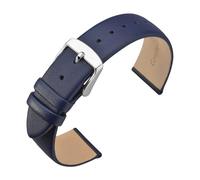 LQXHZ Bracelets De Montre 16 Mm, 18 Mm, 20 Mm, 22 Mm, En Cuir De Veau Véritable Avec Boucle En Acier Inoxydable For Hommes Et Femmes(Blue-Silver Buckle,20mm)