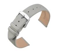 LQXHZ Bracelets De Montre 16 Mm, 18 Mm, 20 Mm, 22 Mm, En Cuir De Veau Véritable Avec Boucle En Acier Inoxydable For Hommes Et Femmes(Gray-Silver Buckle,16mm)