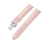 LQXHZ Bracelets De Montre De Rechange En Cuir Véritable 12 Mm, 14 Mm, 16 Mm, 18 Mm, 20 Mm, 22 Mm, 24 Mm, Boucle Papillon, Accessoires(Pink,14mm)