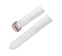 LQXHZ Ceinture En Cuir Bracelet De Montre Souple Litchi For Hommes Dames Remplacement Du Compatible Avec Les Accessoires Cartier Tank London Blue(White Rose Buckle,14mm)