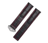 LQXHZ Compatible Avec TAG Heuer Bracelet De Montre En Cuir Véritable Bleu Noir Avec Bracelet À Points Rouges 19 20 22 Mm For Homme Bracelet Avec Boucle Déployante, 20mm, agate