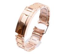 LQXHZ Montre Bracelet Compatible With Rolex Daytona Water Ghost Submariner Accessoires Accessoires Bande Chaîne 20mm 21mm Sangle de montre en acier inoxydable solide(Rose Gold,20mm With Logo)