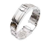LQXHZ Montre Bracelet Compatible With Rolex Daytona Water Ghost Submariner Accessoires Accessoires Bande Chaîne 20mm 21mm Sangle de montre en acier inoxydable solide(Silver,21mm With Logo)