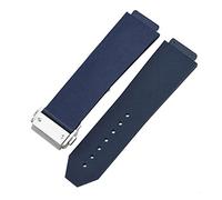 LQXHZ Montre le bracelet en forme Hublot Big Bang Classic Fusion Boucle pliante silicone caoutchouc montrage montre accessoires(Blue-Silver Clasp,23mm)