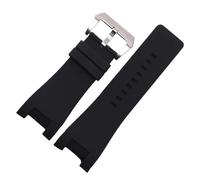LQXHZ Nouveau Bracelet De Montre En Caoutchouc Compatible Avec Les Bracelets De Montre DZ1216 DZ1273 DZ4246 DZ4287, Bracelet En Silicone 32 X 17 Mm(Black black buckle)