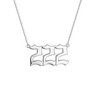 LQXY Collier en argent sterling 925 pour femme, 000 111 222 333 444 555 666 777 888 999, Argent sterling, Pas de gemme