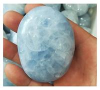 LQYXGS Décoration d'intérieur en Pierre de Cristal 1 PCS 100% Bleu Naturel Célestine, Pierre de Tumble mgemstone, Pierre de Cristal guérison de la Pierre à la Main(110-120g)