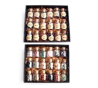 LQYXGS Décoration d'intérieur en Pierre de Cristal 18pcs Un Ensemble de Cristal Naturel Gravier Souhaitant des Bouteilles Minéraux Spécimen Mini Stone Reiki Cadeau W/Boîte(H 18pcs Polished)
