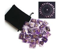 LQYXGS Décoration d'intérieur en Pierre de Cristal 25 pcs Natural Chakra Crystal Amethystal Slice Divination Fortune - Runes Stones(Golden Amethyst)