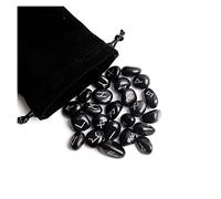 LQYXGS Décoration d'intérieur en Pierre de Cristal 25 pcs Obsidian Natural Crystal Rune Noir Runes Pierre Début irrégulier Discours de méditation la Fortune(Blackobsidian Silver,L)