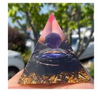 LQYXGS Décoration d'intérieur en Pierre de Cristal 60mm ORGONITE Pyramid Perles de Cristal Violet Naturel Guérisseur Reiki Chakra Générateur Obsidian Energie(5)