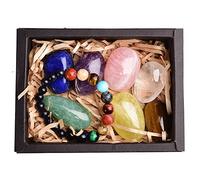 LQYXGS Décoration d'intérieur en Pierre de Cristal 8pcs Cristal Naturel Pierre Originale Sept Chakra minérale spécimen Collection boîte Cadeau(Box 2)