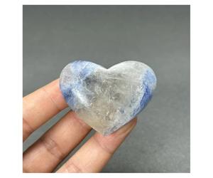 LQYXGS Décoration d'intérieur en Pierre de Cristal Décoration intérieure en Forme de cœur de Palmier en kyanite Bleue Naturelle(39g)